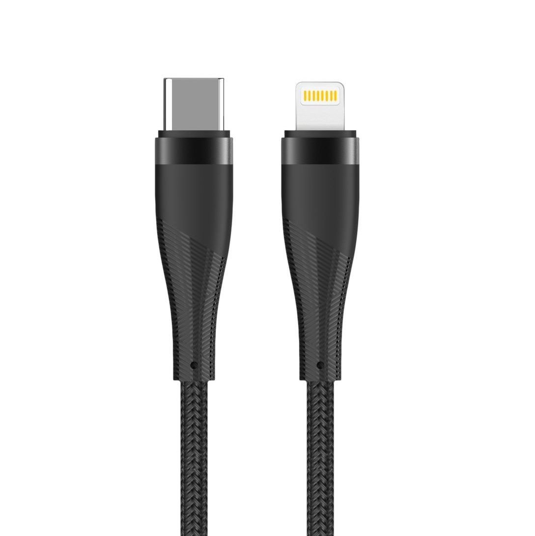 Maxlife MXUC-08 кабель USB-C - Lightning 1,0 m 27W черный нейлон