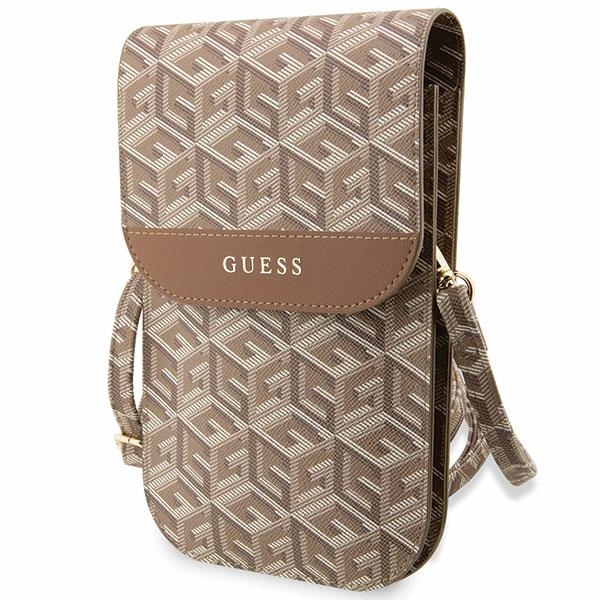 Guess bag jaoks phone GUWBHGCFSEW brown Wallet GCube Stripe