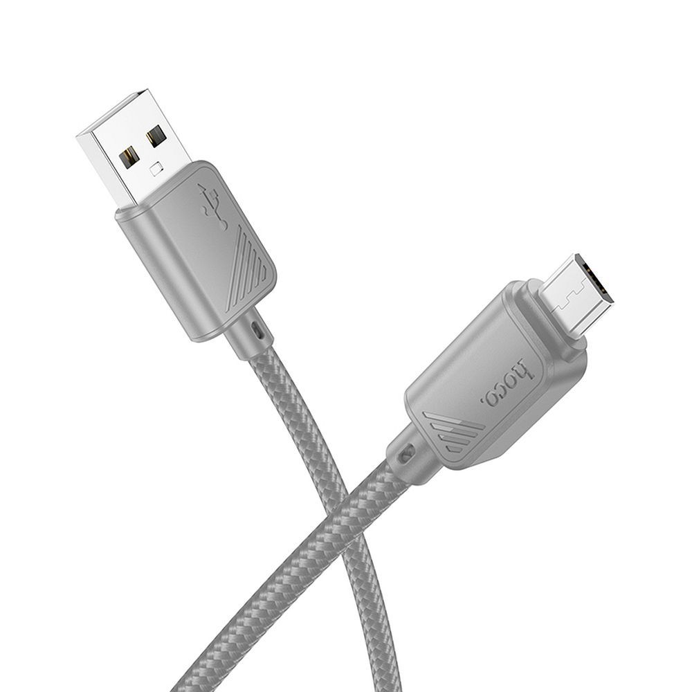 Кабель USB A на Micro USB Hoco 2,4A 1 m X113 серый