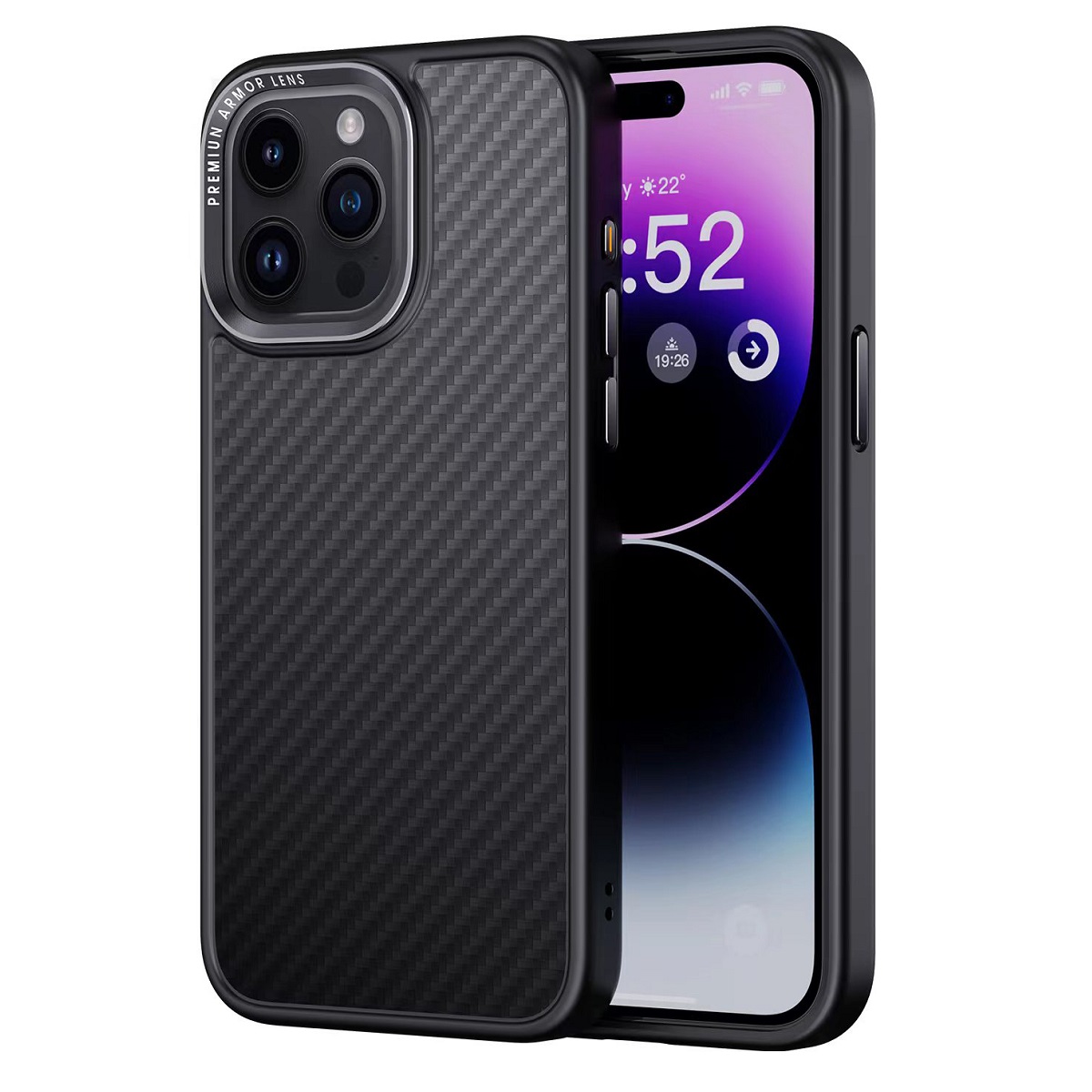 Comma ümbris Kevlar Mag jaoks iPhone 15 Pro Max must