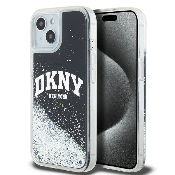 DKNY ümbris jaoks iPhone 15 6,1" HC DKHCP15SLBNAEK must HC liquid glitters w arch logo