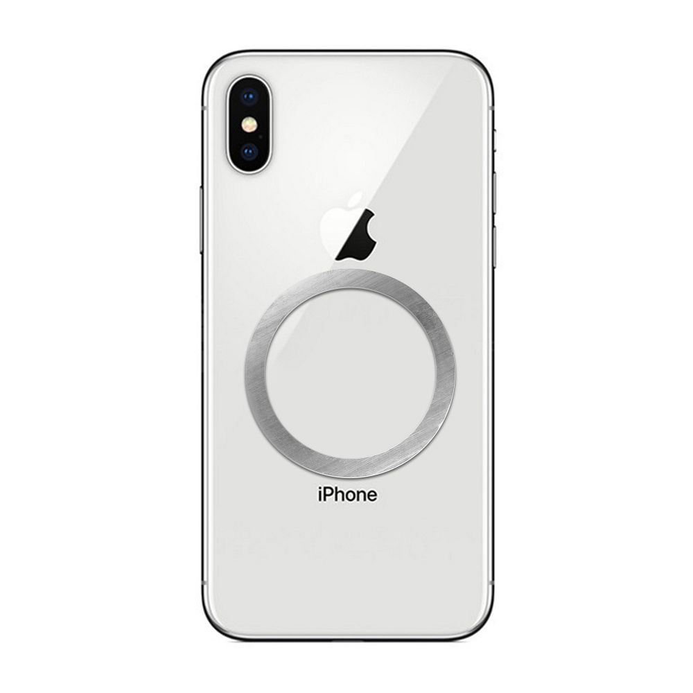 Universal round plate / magnet ring compatible with MagSafe hõbedane