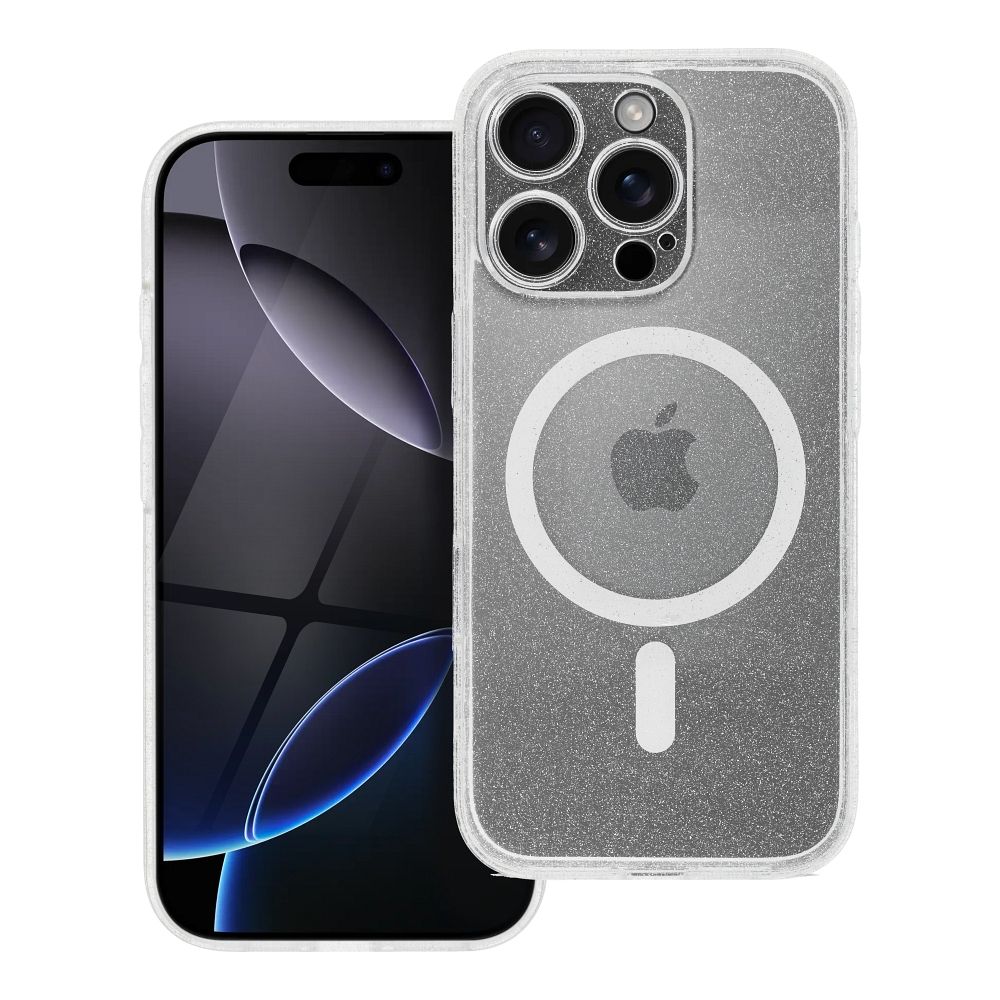 CLEAR MAG ÜMBRIS with camera protection compatible with MagSafe jaoks IPHONE 15 PRO läbipaistev glitter