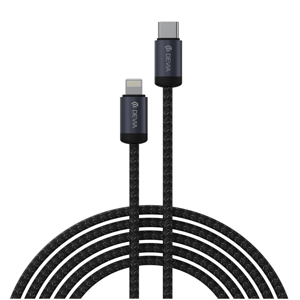 Devia кабель Gracious EC645 PD USB-C - Lightning 1,0 m 27W 3A черный
