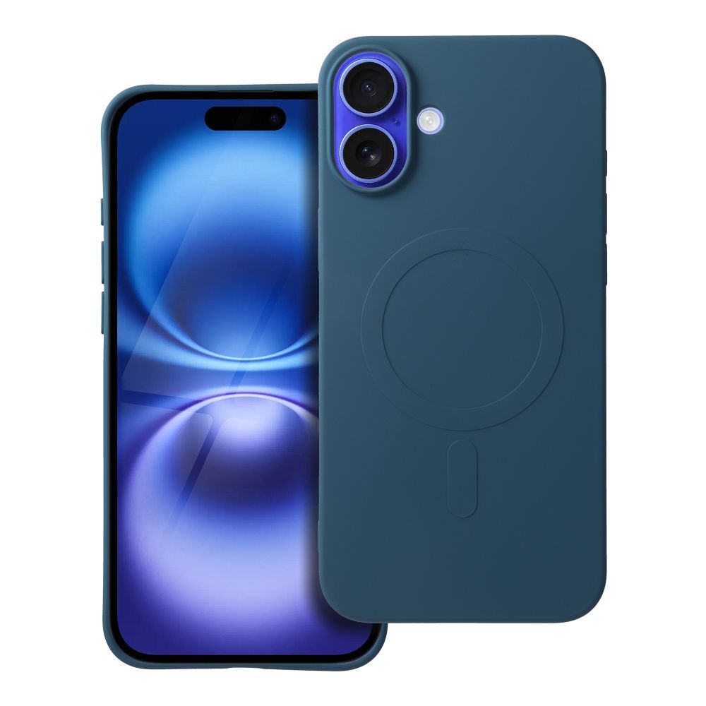 SILICONE MAG ÜMBRIS (big hole) compatible with MagSafe jaoks IPHONE 16 Plus sinine