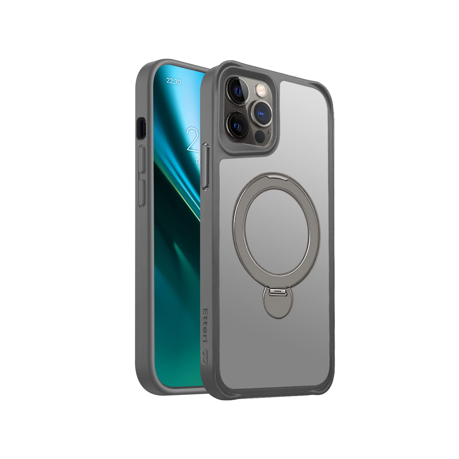 Etteri Matt Mag Ring ümbris jaoks iPhone 12 / 12 Pro 6,1" hall