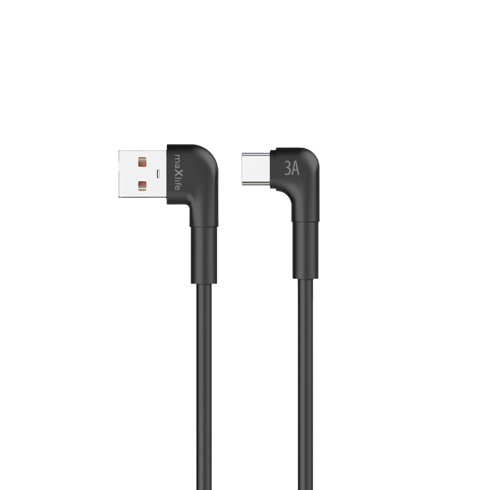 Maxlife MXUC-09 угловой кабель USB - USB-C 2,0 m 3A черный