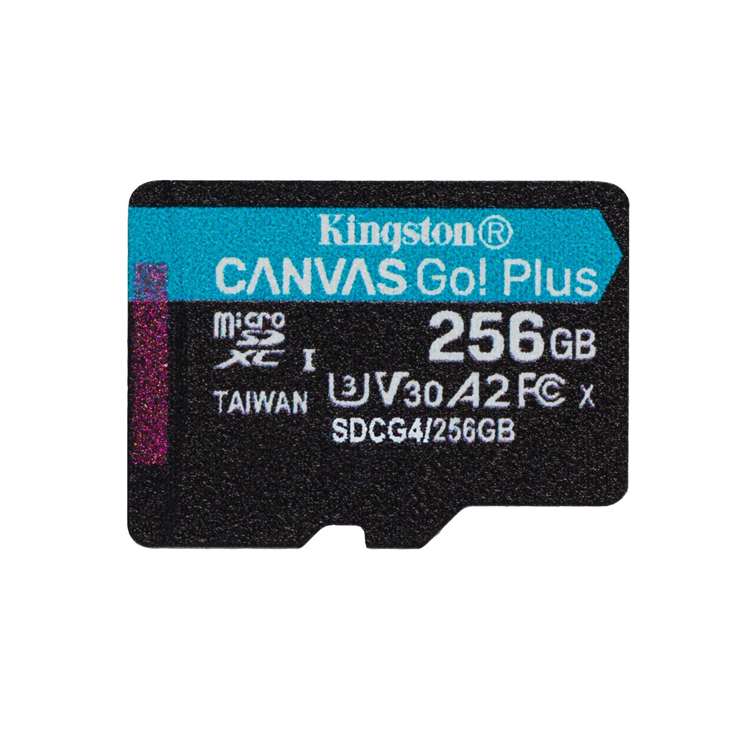 Kingston memory card 256GB microSDXC Canvas Go Plus Gen4 200MB/s A2 U3 V30