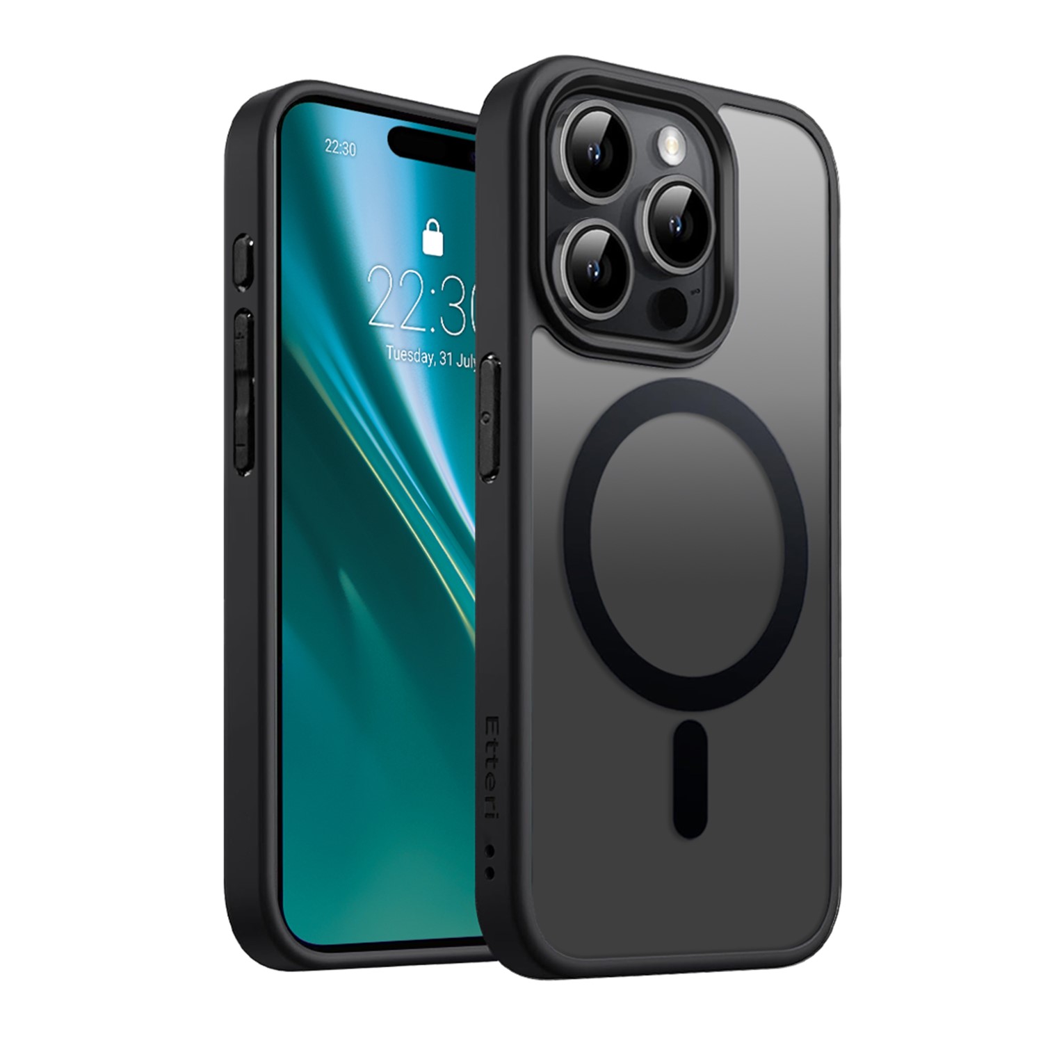 Etteri Matt Mag ümbris jaoks iPhone 15 Pro 6,1" must