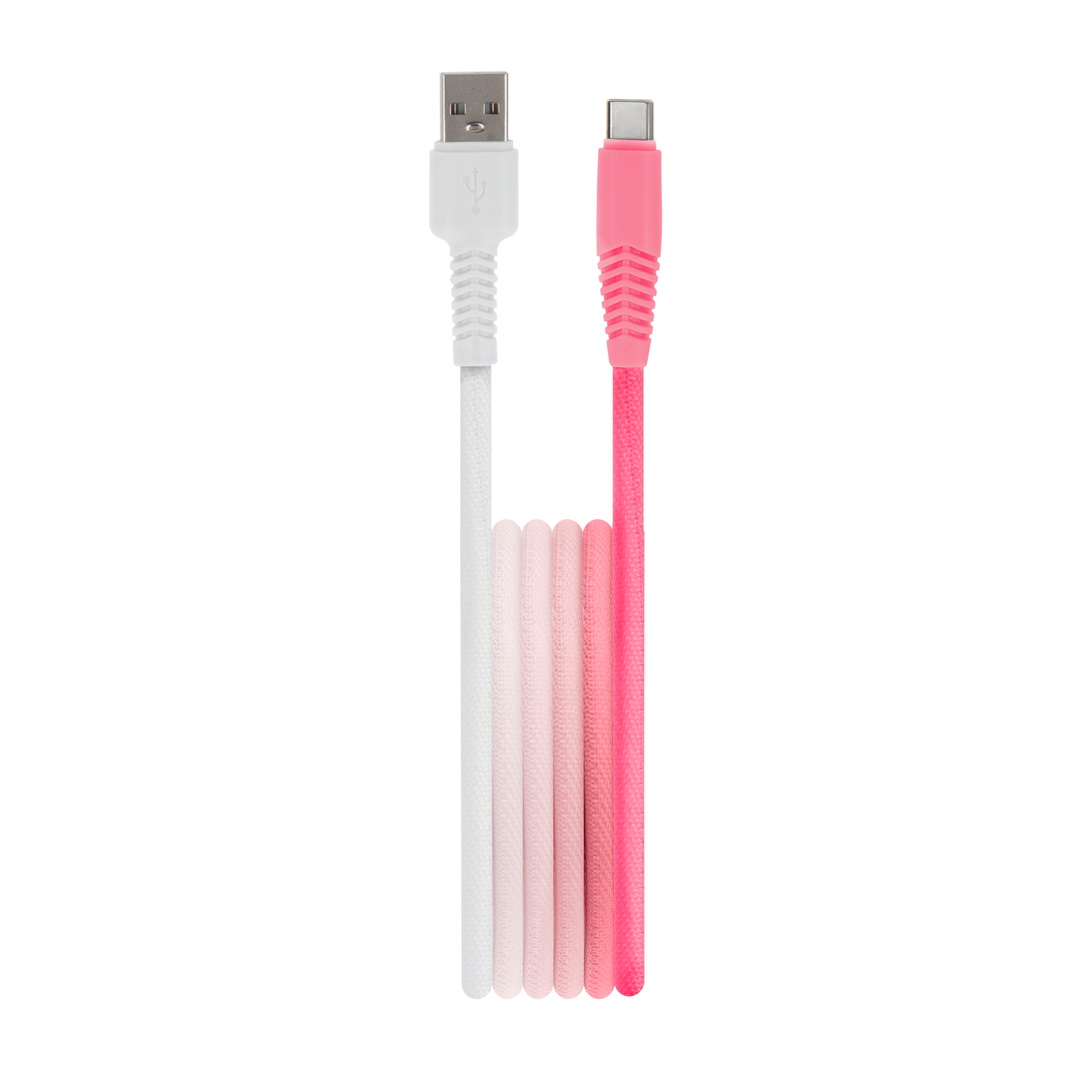 Setty кабель USB - USB-C 1,5 м 3A KGA-C-1.5320 бело-розовый градиент