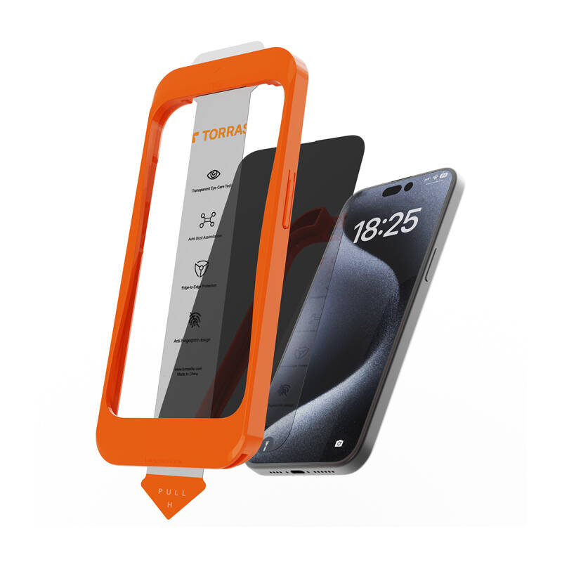 Torras Install Master karastatud klaas iPhone 16 Plus'ile