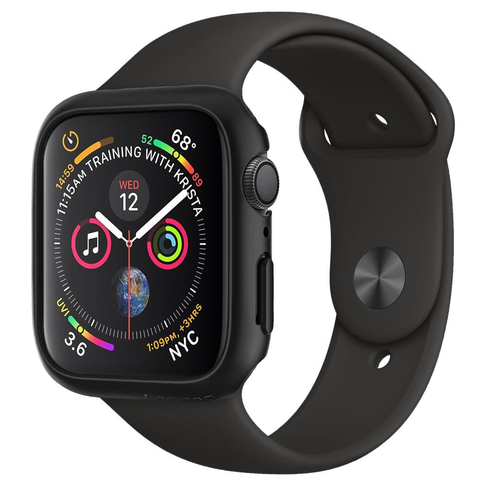 Spigen Thin Fit ümbris Apple Watch 4/5/6/SE (44 mm) - must