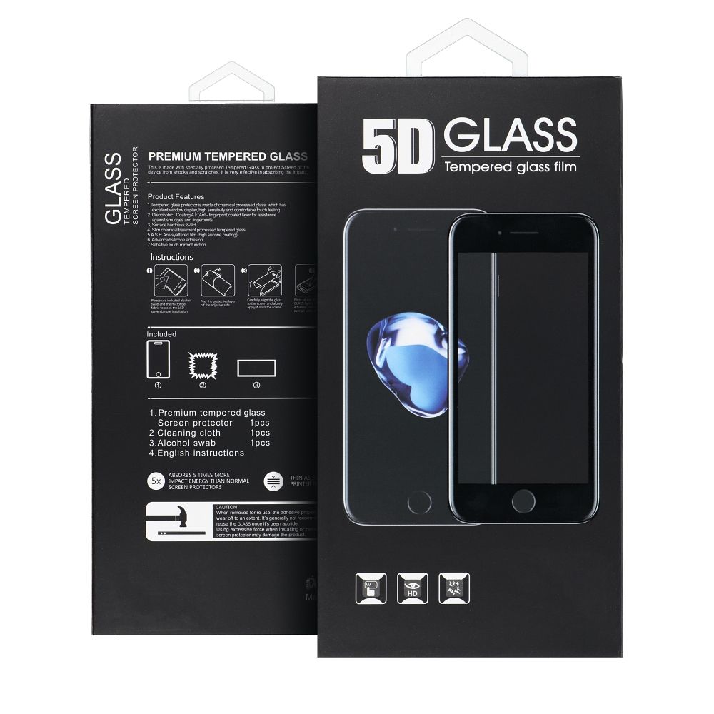 5D Full Glue Karastatud klaas - jaoks Samsung Galaxy A36 5G must