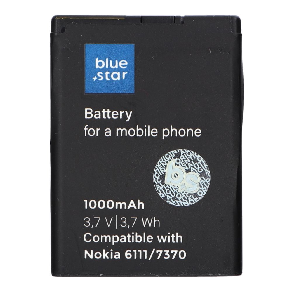 Aku jaoks Nokia 6111 / 7370 / N76 / 2630 / 2760 / N75 / 2600 Classic 1000 mAh Sinine Star Premium