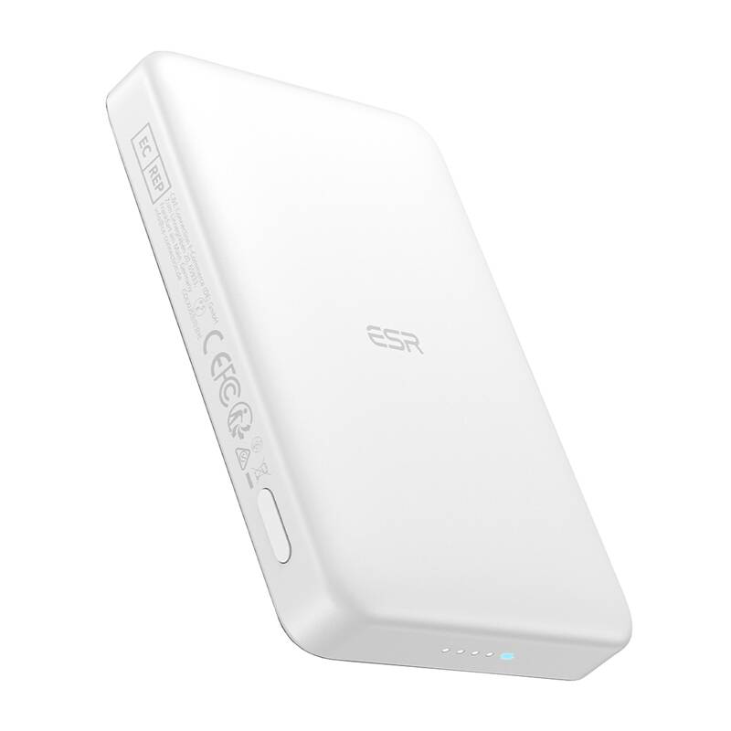 ESR Qi2 MagSlim 10000 mAh magnetiline energiapank (valge)