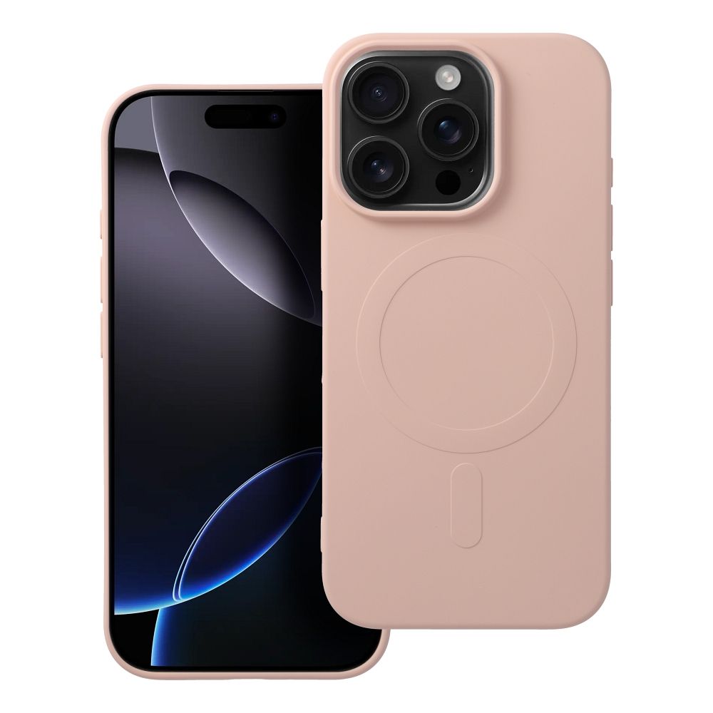 SILICONE MAG ÜMBRIS (big hole) compatible with MagSafe jaoks IPHONE 16 Pro roosa