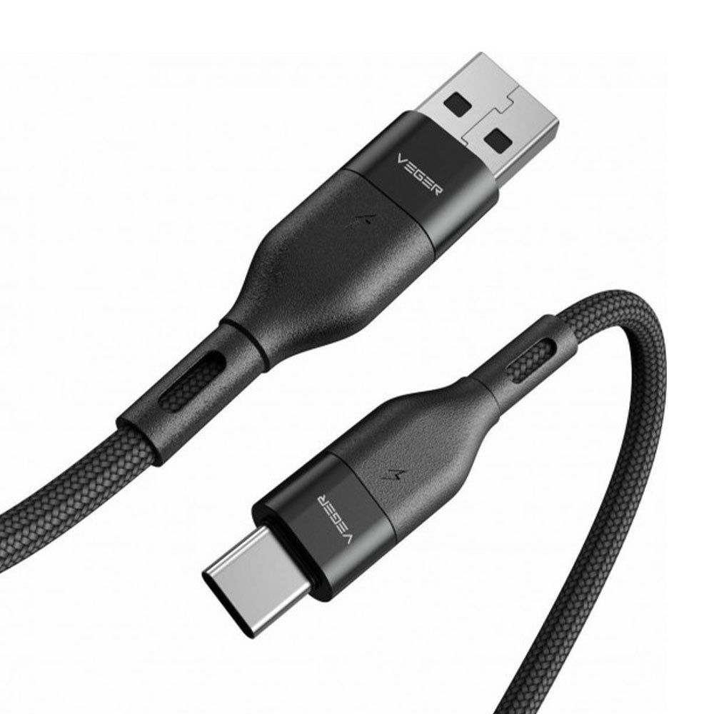 Kaabel USB A to Typ C VEGER PD 5A 100W AC03 1,2 m must