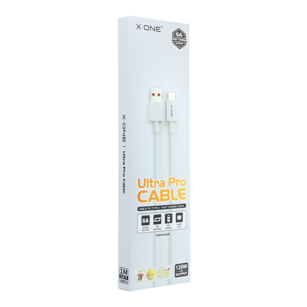 X-ONE cable USB A to Type C 6A 120W Ultra Pro XIAOMI (original chip) 1 m