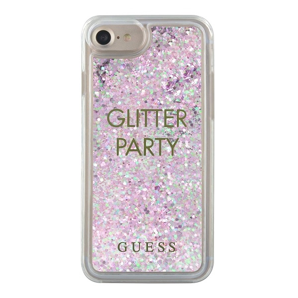 Guess GUHCP7GLUQPU iPhone 6/7/8 /SE 2020 / SE 2022 lilla/lilla kõva ümbris Liquid Glitter Party