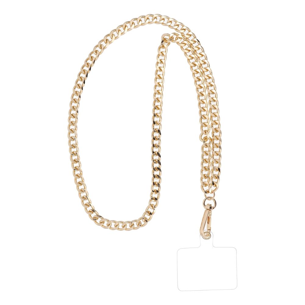 CHAIN #81 Phone lanyard, Phone pendant / cord length 80cm (40cm in the loop) / on neck - kuldne