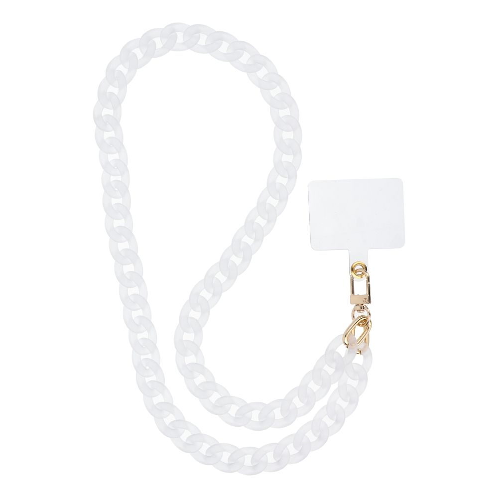 PANAMA LONG Phone lanyard, Phone pendant / cord length 80cm (40cm in the loop) / on neck - valge