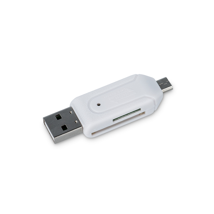 Forever microSD / SD card reader USB + microUSB valge OTG