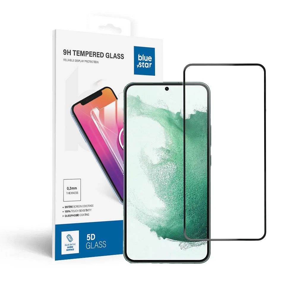 Karastatud klaas to Samsung Galaxy S23 PLUS (full glue / Ümbris friendly) sinine Star 5D must