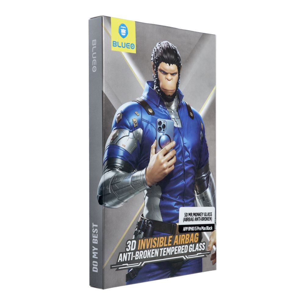 Karastatud klaas 5D Mr. Monkey Glass (Airbag Anti-Broken) Apple iPhone 15 Pro Max must