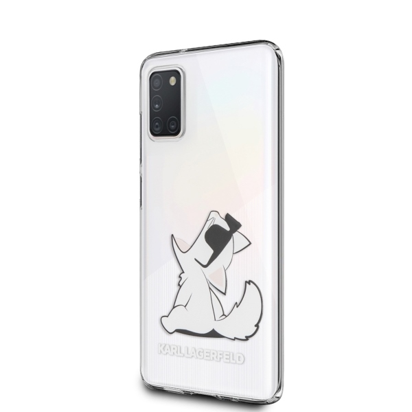 Karl Lagerfeld Choupette Fun ümbris Samsung Galaxy A31 jaoks - Läbipaistev