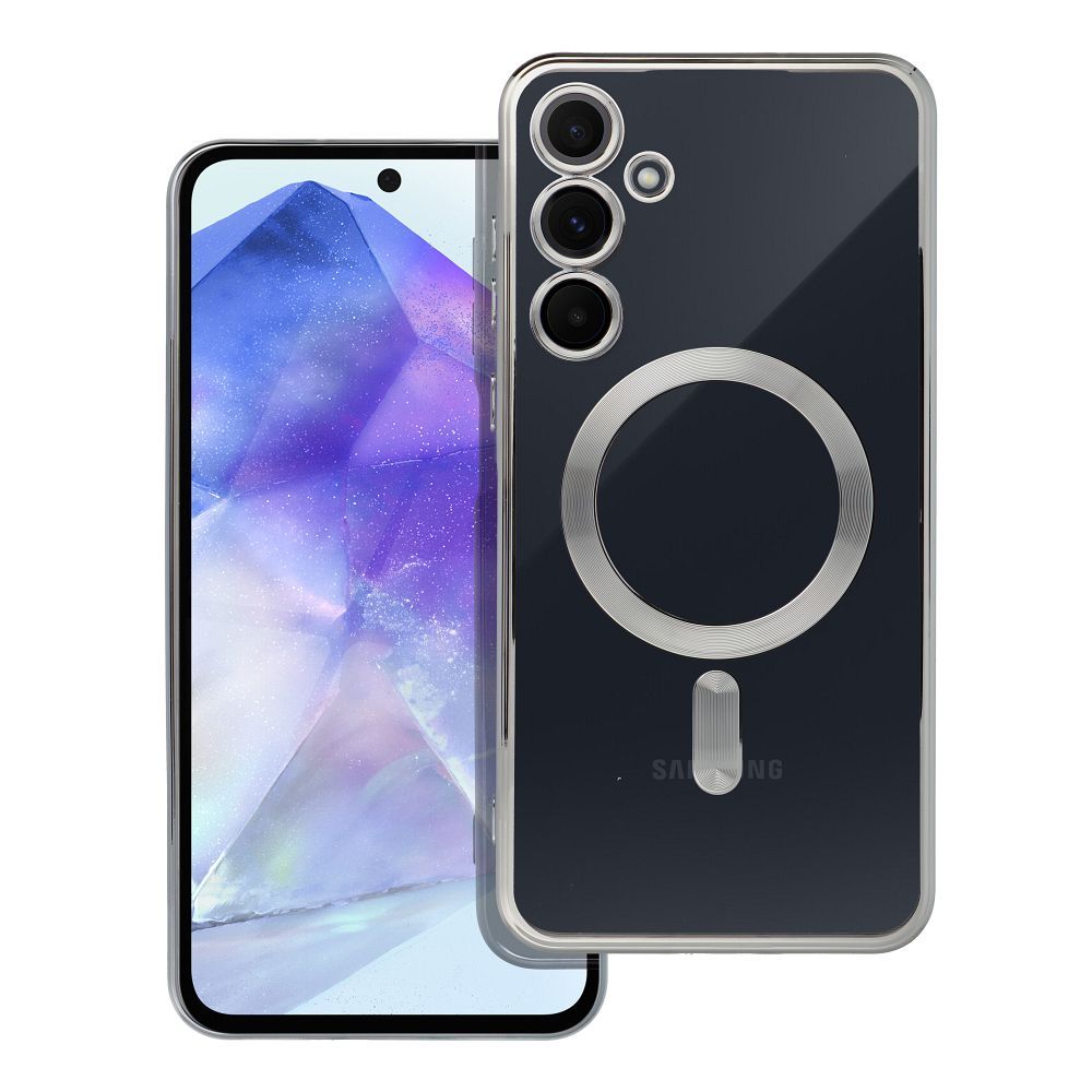 ELECTRO MAG COVER case compatible with MagSafe jaoks SAMSUNG A55 hõbedane
