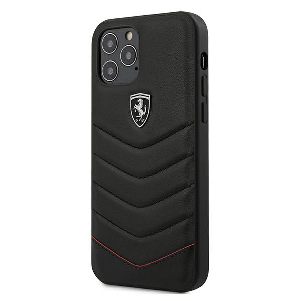 Ferrari FEHQUHCP12LBK iPhone 12 Pro Max 6.7" must/must kõvakott Off Track Quilted