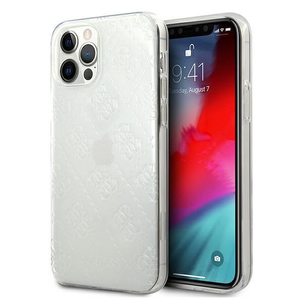 Guess GUHCP12L3D4GTR iPhone 12 Pro Max 6.7" läbipaistev kõvakott 4G 3D mustriga kollektsioon
