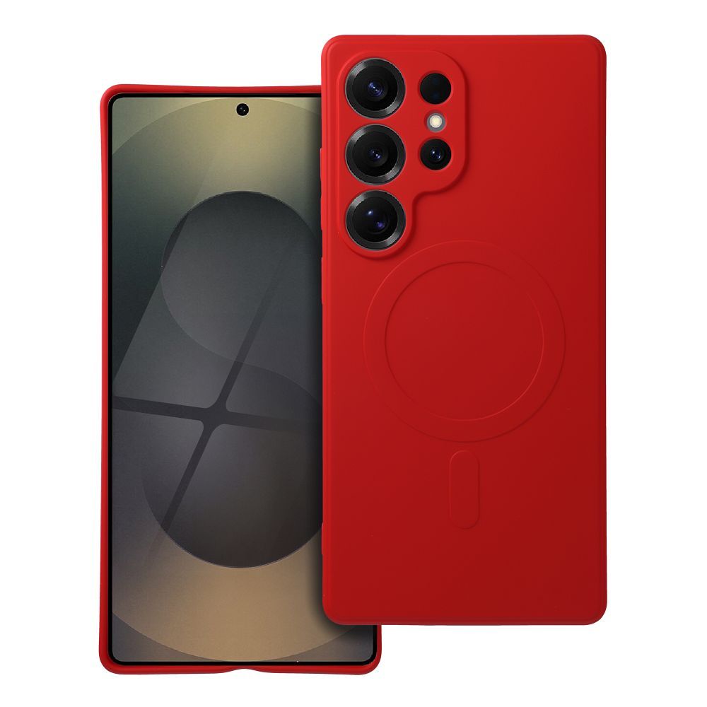 SILICONE MAG ÜMBRIS compatible with MagSafe jaoks SAMSUNG S25 Ultra punane