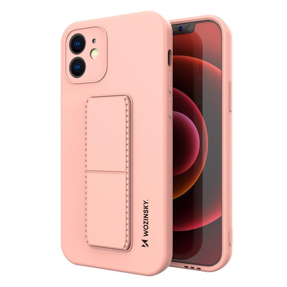 Wozinsky Kickstand Case iPhone XS Max silikoonist ümbris koos alusega roosa