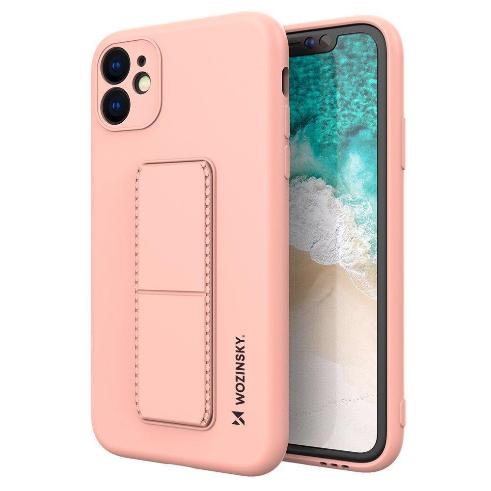 Wozinsky Kickstand Case iPhone 11 Pro silikoonist ümbris koos alusega roosa