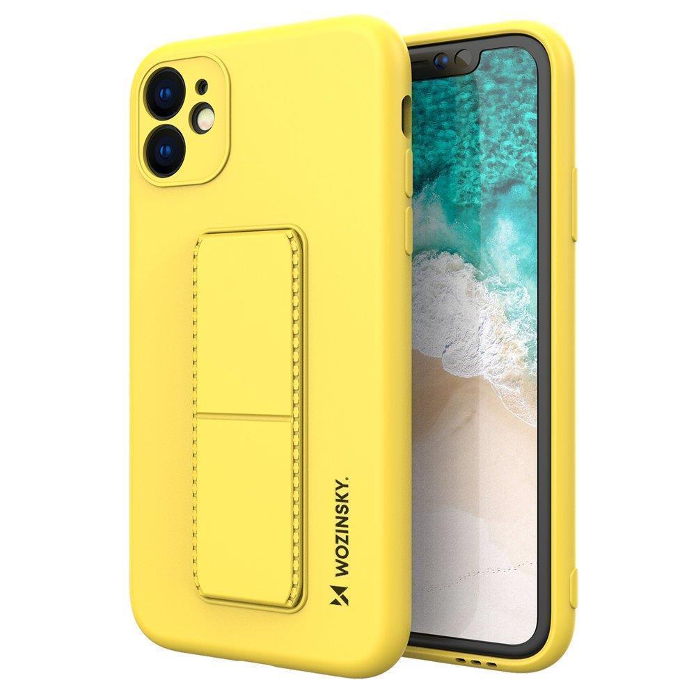 Wozinsky Kickstand Case silikoonist ümbris koos stendiga Samsung Galaxy A32 5G kollane