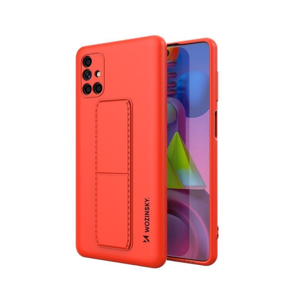 Wozinsky Kickstand Case silikoonist ümbris koos statiiviga Samsung Galaxy M51 jaoks punane