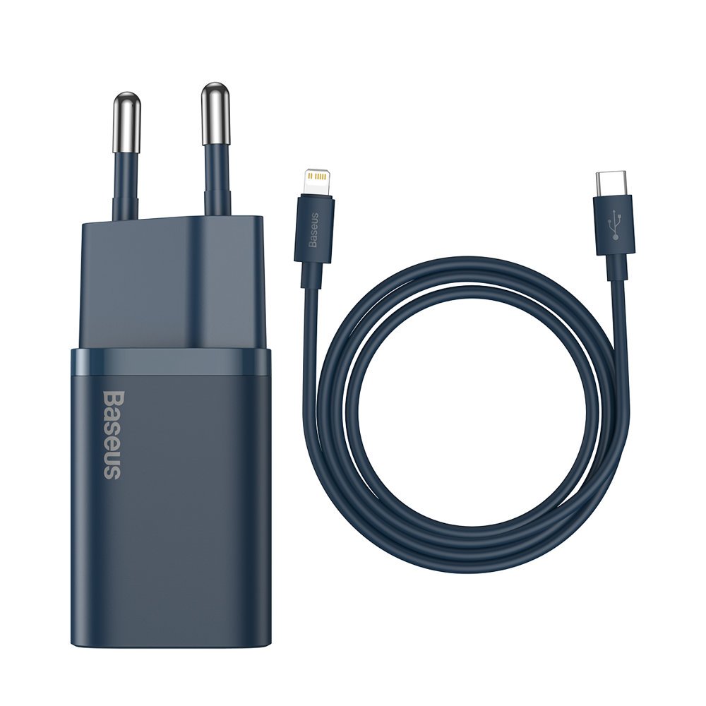 Baseus Super Si Quick Laadija 1C 20W with USB-C kaabel jaoks Lightning 1m (sinine)