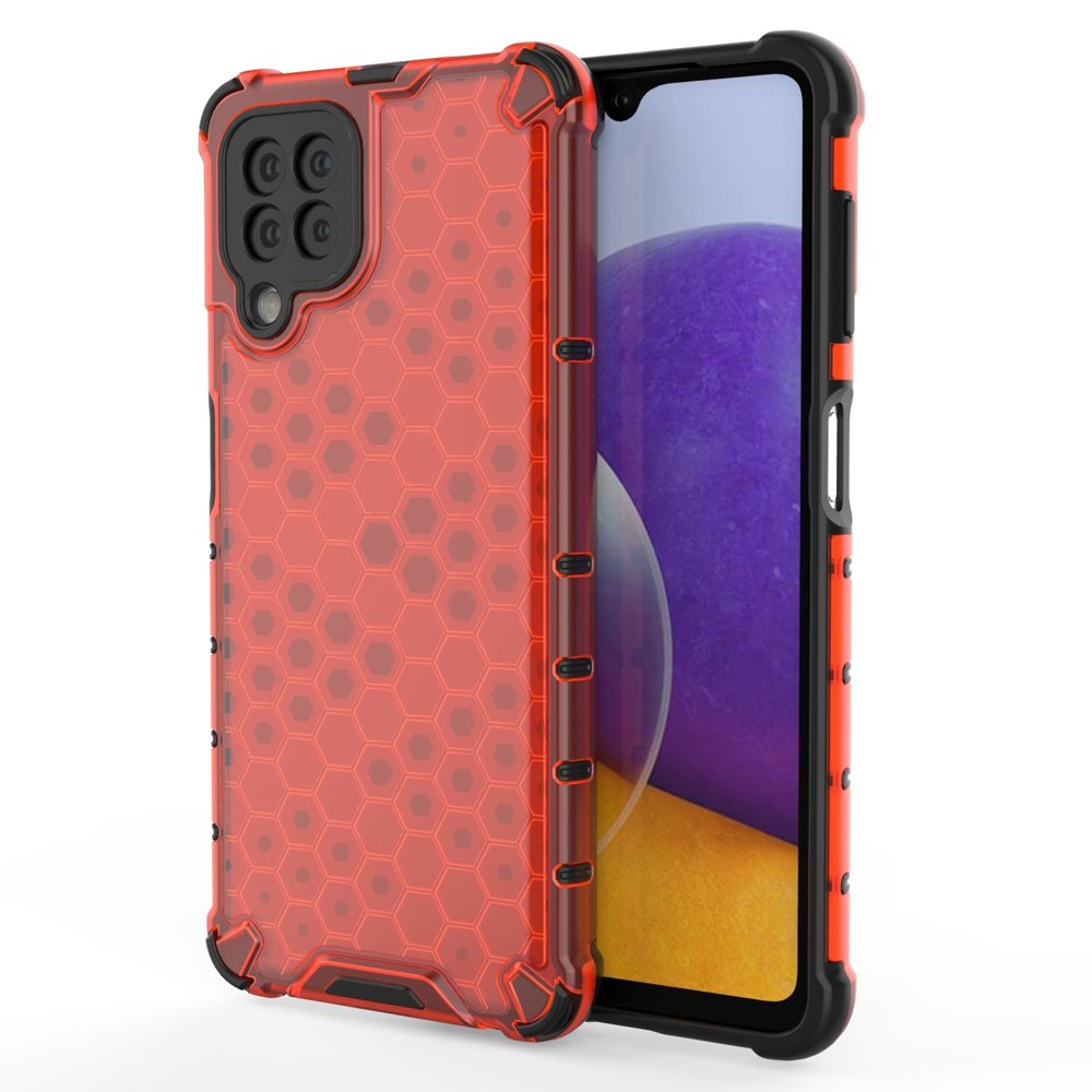 Honeycomb Case soomuskaitse TPU kaitsekattega Samsung Galaxy A22 4G punane