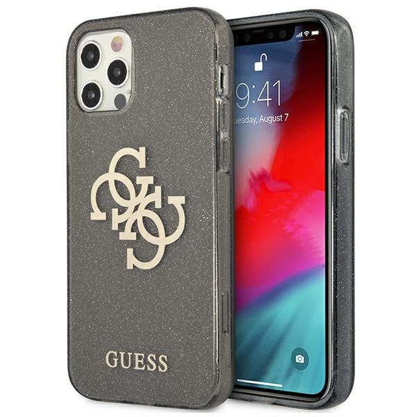 Guess GUHCP12LPCUGL4GBK iPhone 12 Pro Max 6.7" must/must kõva ümbris Glitter 4G Big Logo