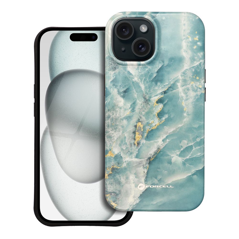 Ümbris jaoks iPhone 15 Forcell F-Protect Mirage compatible with Magsafe Military Drop-Test roheline marble