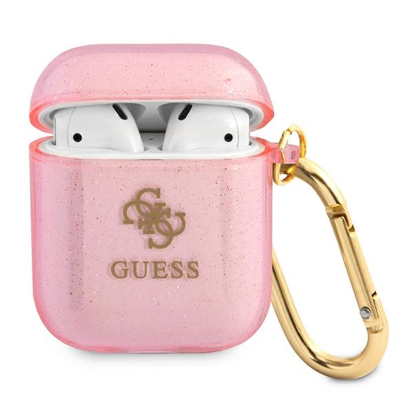 Guess GUA2UCG4GP AirPodsi ümbris roosa/roosa Glitter Collection