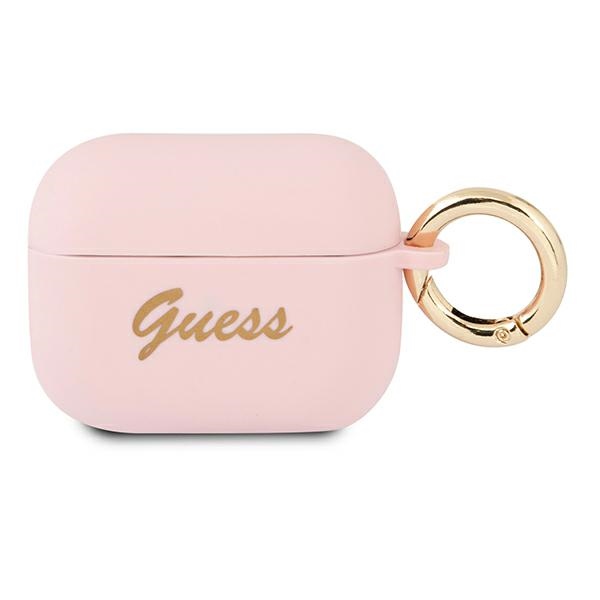 Guess GUAPSSSI AirPods Pro kate roosa/roosa Silikoon Vintage Script