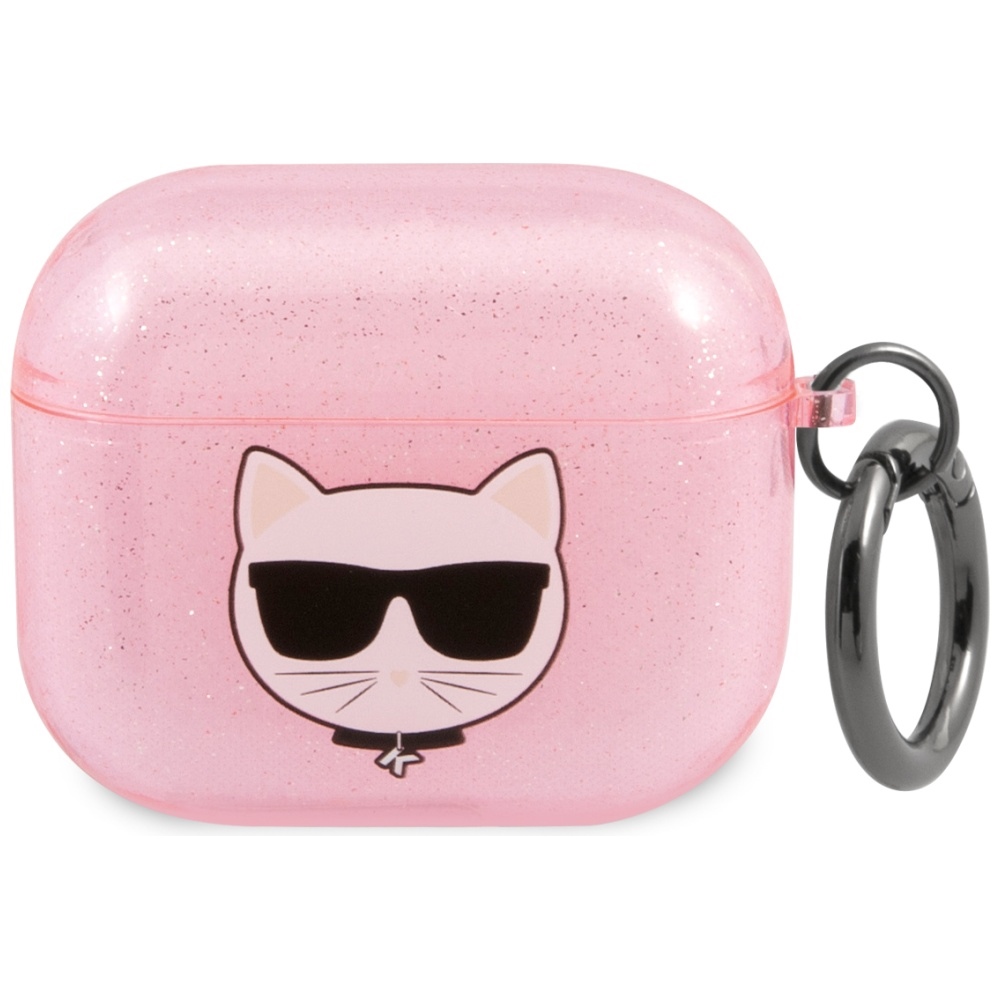 Karl Lagerfeld Glitter Choupette ümbris AirPods 3 jaoks - roosa
