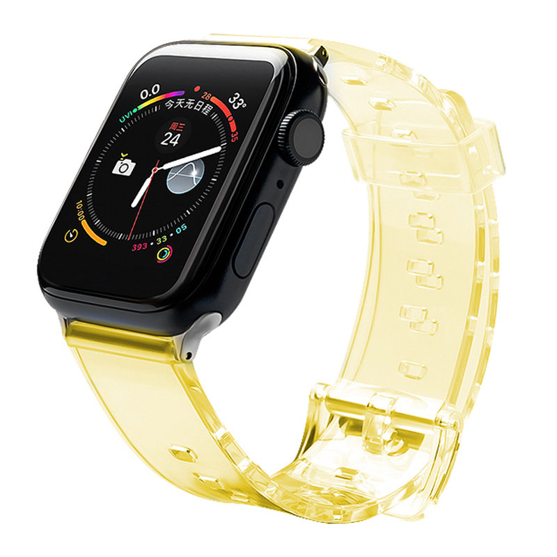 Silikoonist rihmaga käevõru Apple Watch 42 / 44 mm jaoks - kollane