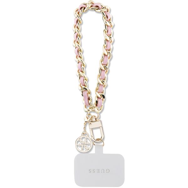 GUESS hand strap GUOUCHSAMC4P (Saffiano Chain Strap 4G Charm) roosa