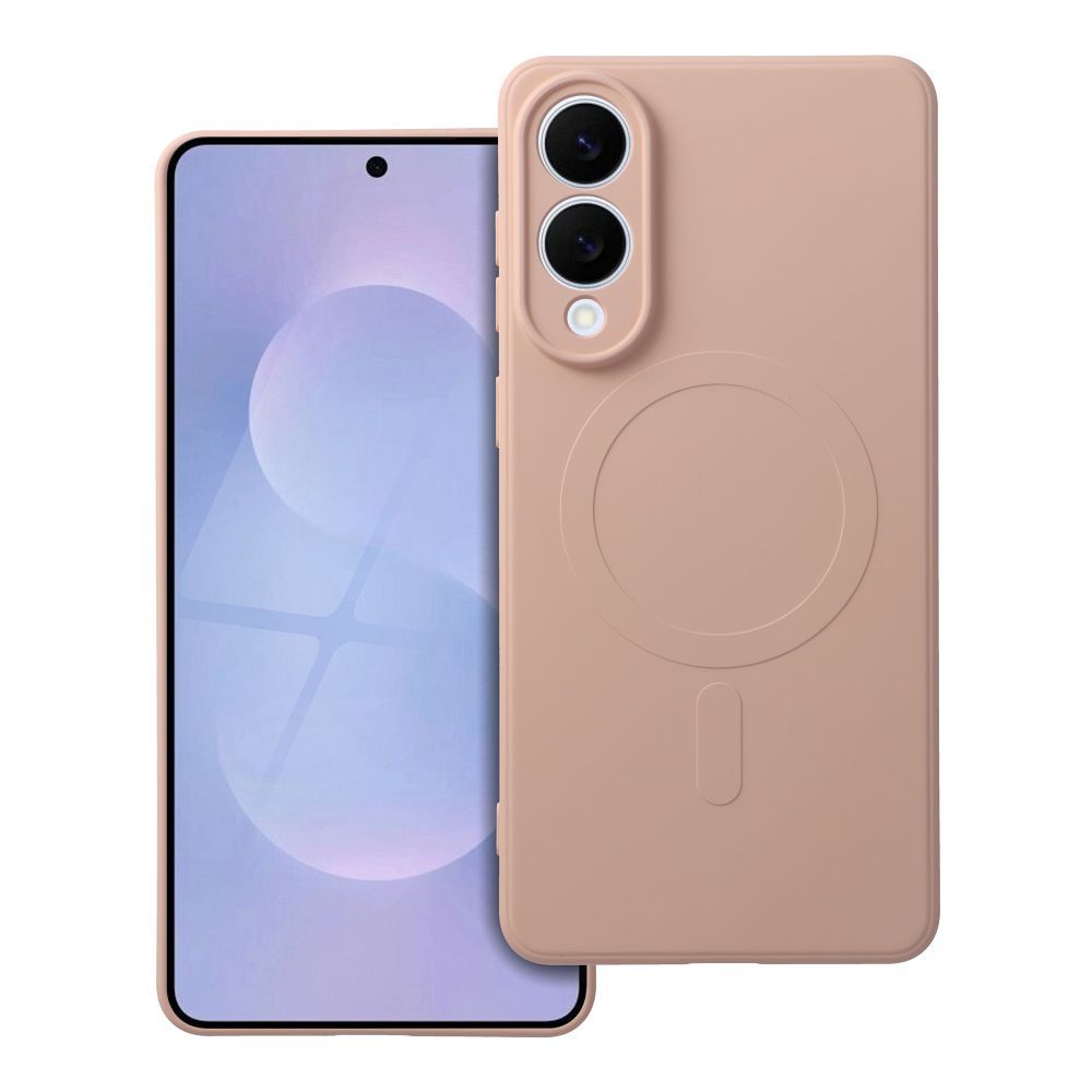 SILICONE MAG ÜMBRIS compatible with MagSafe jaoks SAMSUNG S25 Edge roosa