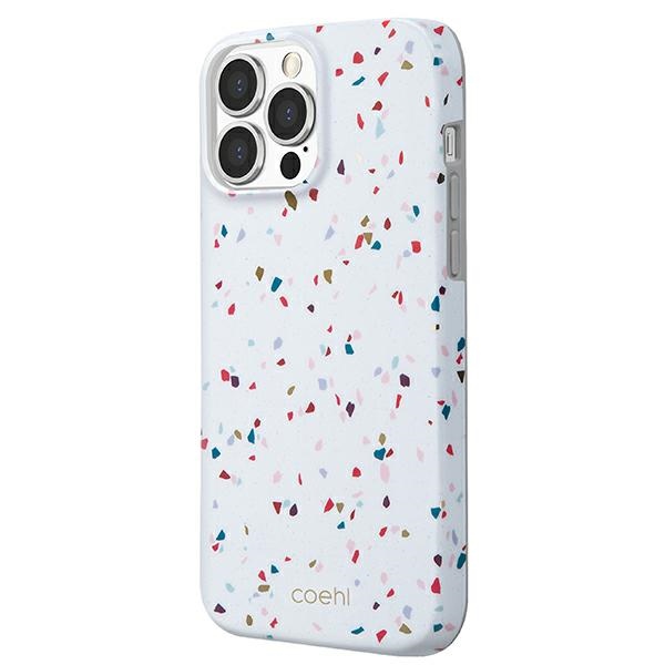 Uniq Coehl Terrazzo ümbris iPhone 13 Pro Max'ile - valge