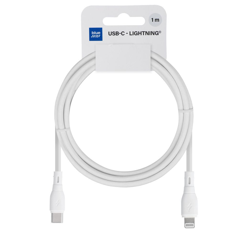 Kaabel USB C do Lightning Sinine Star 2,4A 27W ECO 1 m PJ72-18-3 valge