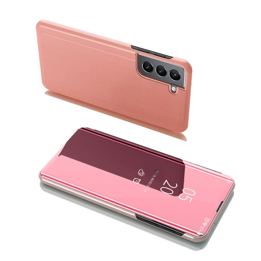 Clear View ümbris Flip Cover Samsung Galaxy S22 + (S22 Plus) roosa